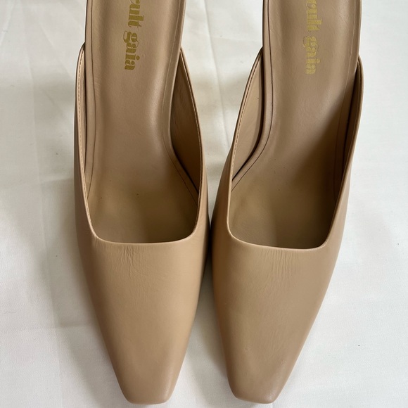 NWT Cult Gaia Harlow Chain Heel Leather Mules - Picture 4 of 4